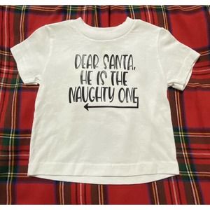 Santa Naughty Boy Christmas Holiday Boys T-Shirt Size 24 mos